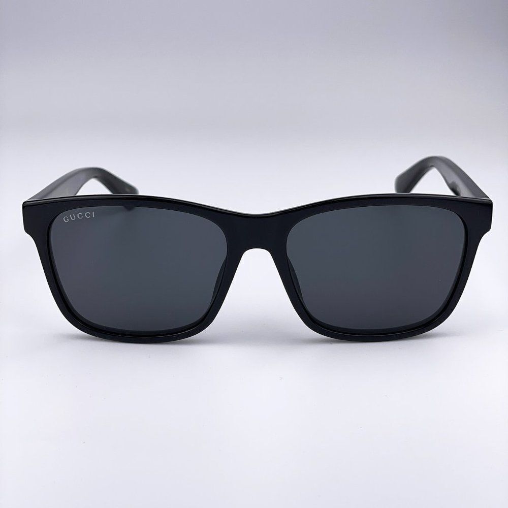 NEW GUCCI GG0746S 001 Black Grey Square Unisex Sunglasses
